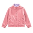thumbnail image 2 of Cethrio Girls Fleece Jackets Size 10-12, Lightweight Zip up Warm Stand up Collar Winter Outerwear Pink, 2 of 5
