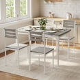 thumbnail image 3 of 5 Piece Dining Table Set, Industrial Style Kitchen Table Set for 4, Dining Table and Chairs with Rectangular Table & Chairs, 3 of 9