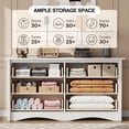 thumbnail image 6 of Lacoo 6 Drawers Wooden Dresser for Bedroom, 47'' Modern Storage Chest of Drawers for Living Room, White, 6 of 9