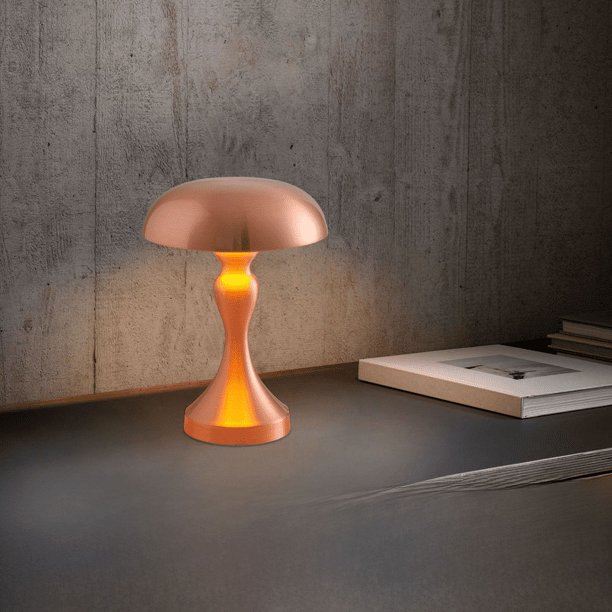 Lámpara de escritorio de metal, lámpara táctil, lámpara creativa con forma de hongo para sala de estar, lámpara de ambiente con carga USB, lámparas de bar para dormitorio