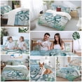 thumbnail image 5 of 3 Piece Coastal Octopus Duvet Cover Set Twin Size,Microfiber Comforter/Quilt Cover with Corner Ties and 2 Pillowcases,Nautical Starfish Seaweed Coral Wooden All Season Bedding with Zipper Closure, 5 of 8