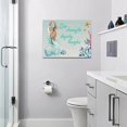 thumbnail image 3 of Mermaid Wall Art Motivational Mermaid Canvas Prints Painting Ocean Theme Little Sea Life Pictures Framed Artwork Home Decor for Bathroom Dining Living Room 16"x12", 3 of 6