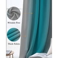 thumbnail image 3 of Turquoise Ombre Blackout Curtains for Bedroom Living Room Darkening Curtains 90 Inch Grey Modern Art Farmhouse Black Out Window Curtain Privacy Insulated Window Treatment Grommet Drapes 52"x90"x2, 3 of 9