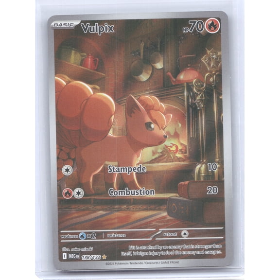2025 Mega Evolution Vulpix Secret Rare #138/132 Pokemon Trading Card