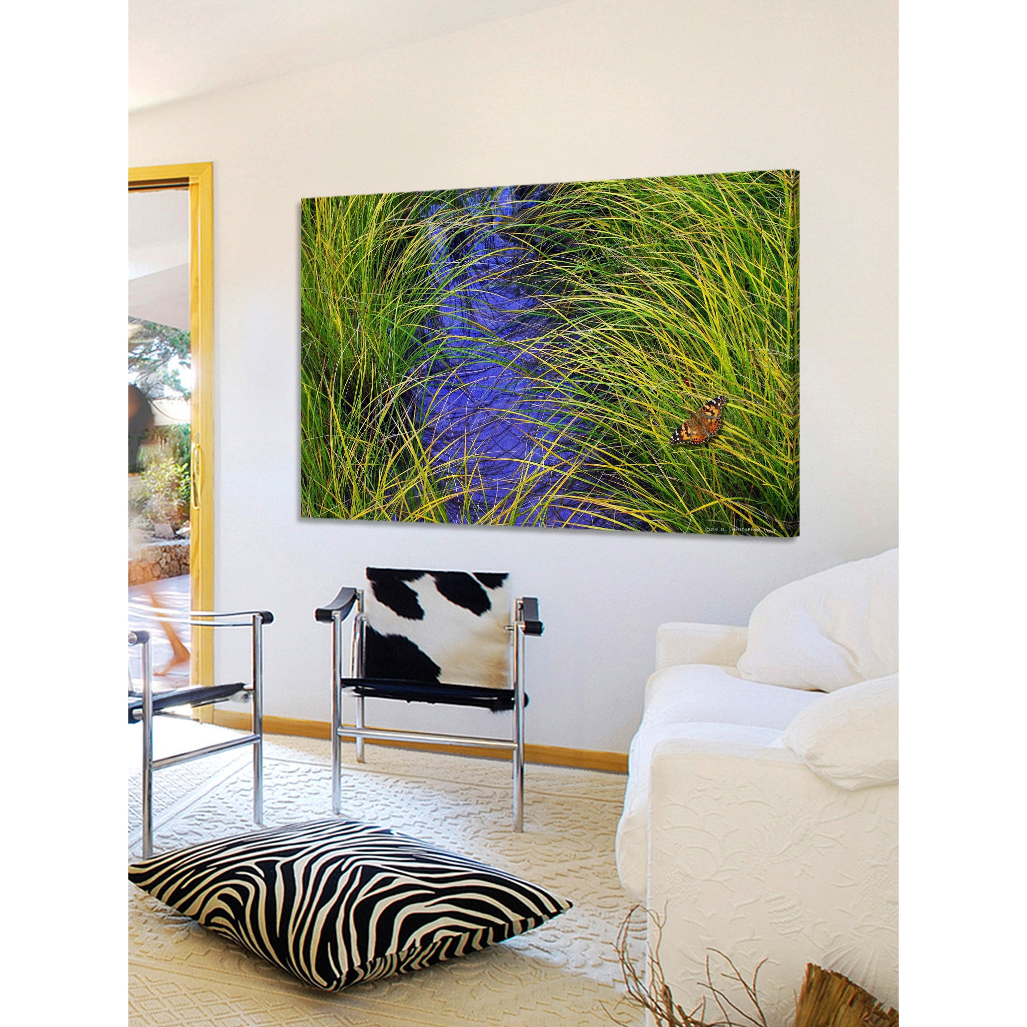 Marmont Hill - "Grass over the Brook" by Chris Vest Painting Print on Wrapped Canvas