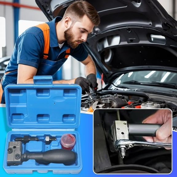 Brake Line Flaring Tool Kit, 4.75mm Head for Brake Oil AC Lines, Hardened Steel Ergonomic Handle Tube Pipe Expansion Repair Kit