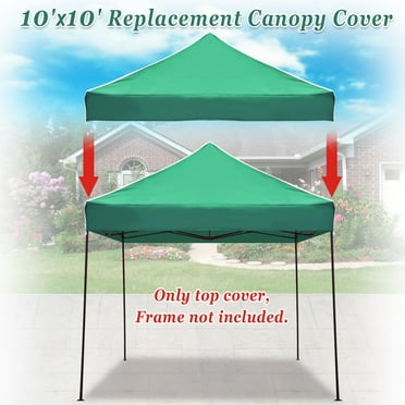 SUNNY Ez pop Up Instant Canopy 10'X10' Replacement Top Gazebo EZ Canopy Cover Only Patio Pavilion Sunshade Polyester-Green