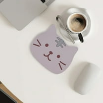 PATLOLLAV 1 Pcs Cute Kitty Silicone Coaster, Non-Slip Cup Mats for Desk Drink Table Decor Kawaii Accessories Gift Choice