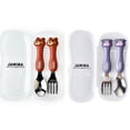 thumbnail image 1 of Jinsinto Children's cutlery set with case, stainless steel children's fork and spoon with case, 1 of 5