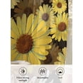 thumbnail image 6 of Sheer Curtains 96 Inches Long 2 Panels Set for Living Room, Spring Daisy Semi Sheer Curtains for Windows, Botanical Brown Yellow Flowers Oil Painting Voile Window Treatments Rod Pocket Curtain, 6 of 7