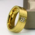 thumbnail image 6 of His and Hers Wedding Ring Sets Couples Rings 18k Yellow Gold Plated White Cz Titanium band, 6 of 8