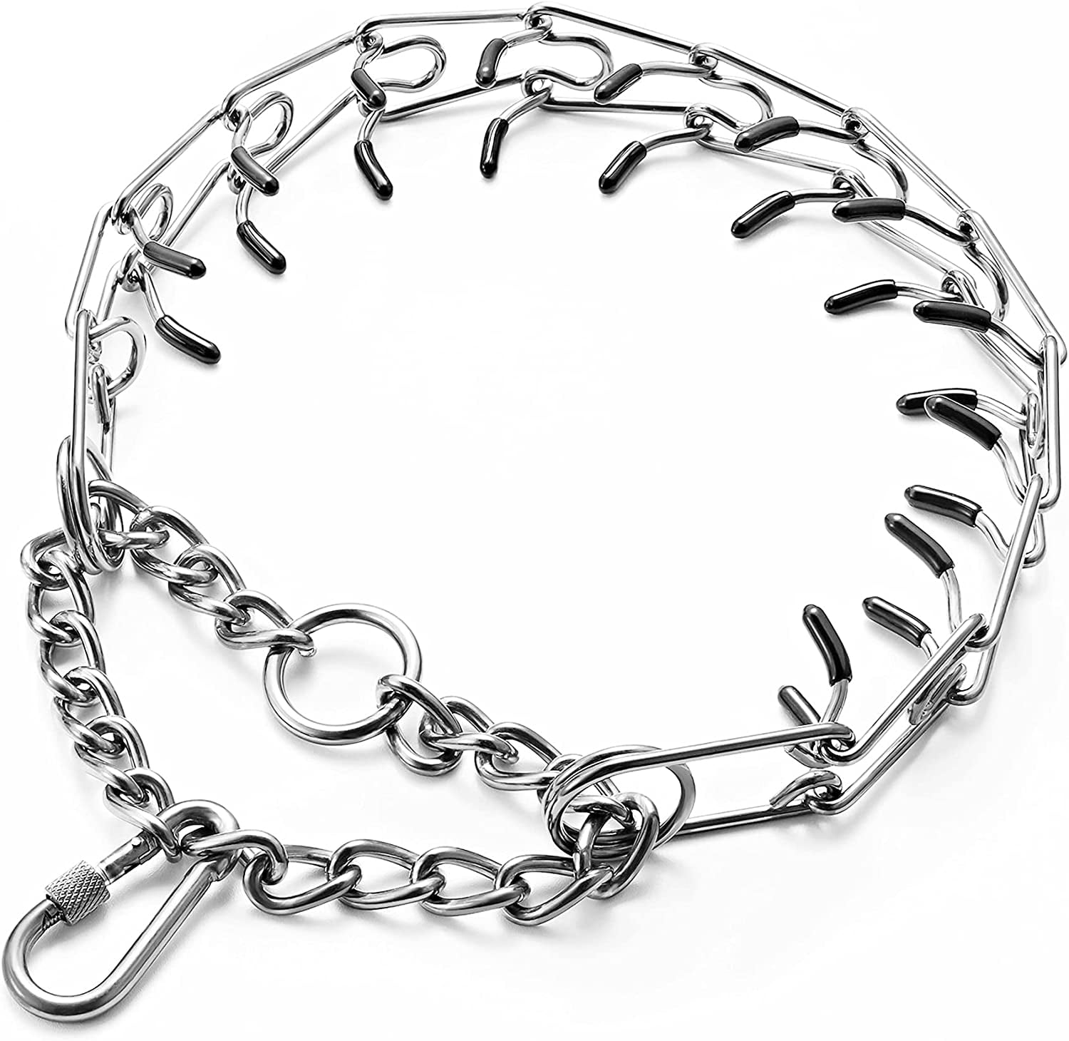 PATPET Dog Prong Collar, Adjustable Dog Training Collar with Rubber