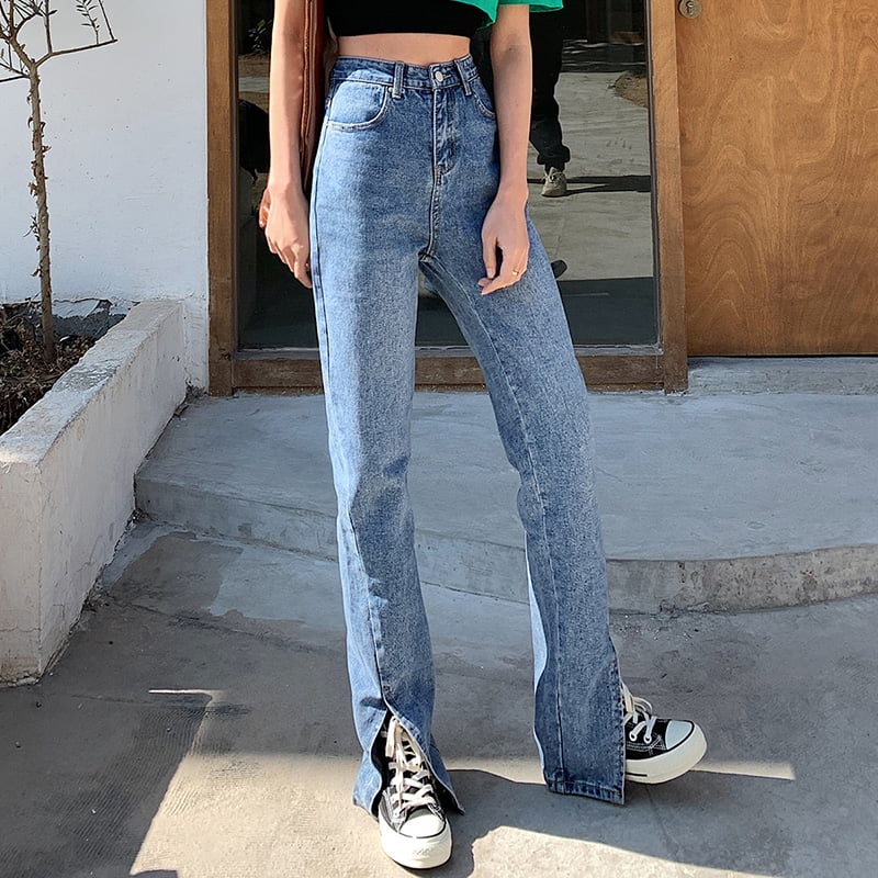 FOLUNSI Flare Jeans Women Denim Pants 