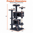 thumbnail image 2 of 54" Multi-Level Cat Tree Tower with Sisal Scratching Posts, 2 Cozy Condos, Perches, Climbing Ladder, and Hanging Toys, Stable Indoor Kitten Activity Center, 2 of 7