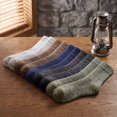 thumbnail image 5 of 10 Pairs Thermal Wool Blend Crew Socks, Men Women Polyester Thick Warm Marled Mid Calf Athletic Socks for Fall Winter Outdoor Daily Wear, 5 of 5
