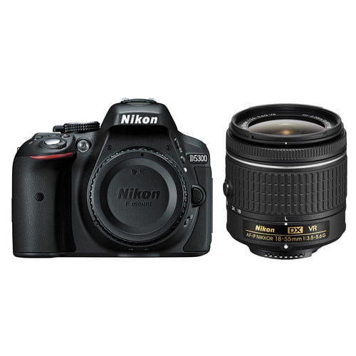 in de tussentijd opladen hoofdkussen Nikon D5300 DX-Format CMOS Sensor DSLR Camera with AF-P 18-55mm Lens  (Black) - Walmart.com