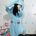 thumbnail image 3 of Pijama largo de felpa con capucha para mujer, ropa de casa Kawaii Hatsune Miku, bata bonita, Pijama largo de felpa, regalo, pijama informal Suelto, 3 of 4