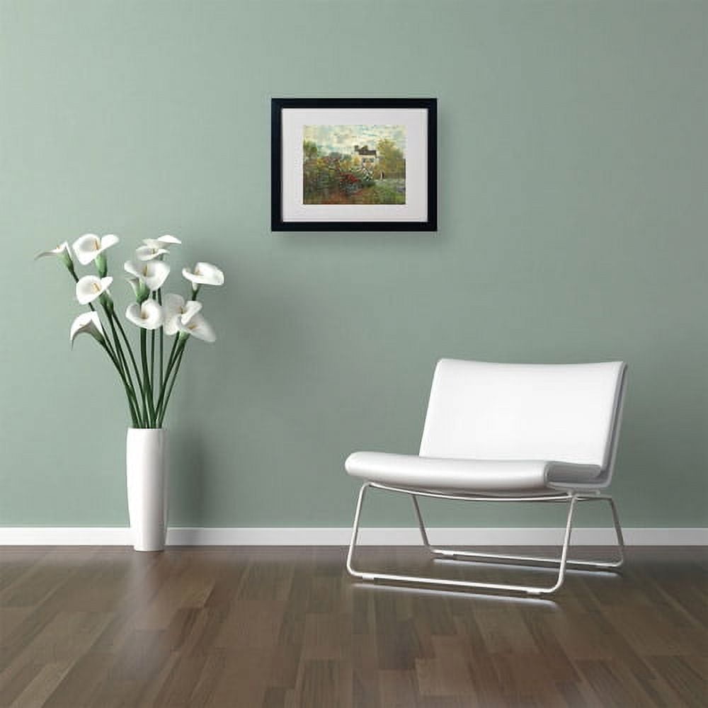 Trademark Fine Art "The Artist's Garden" Canvas Art by Claude Monet, Black Frame