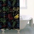 thumbnail image 4 of Colorful Games Sign Black Pattern Shower Curtain 36"x72" ,Bathroom Decorative Shower Curtains Set with 12 Hooks,Modern Waterproof Washable Shower Curtain, 4 of 6