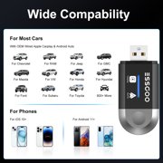 ESSGOO 2 in 1 Wireless CarPlay & Android Auto Adapter - 5.8GHz, Plug & Play, OTA Upgrade, Mini Model for 2016+ Wired - Compatible Cars with Seamless Dual - Platform Connectivity