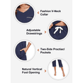 thumbnail image 3 of ANLIQI Women's Cotton Capri Pajama Sets Soft Short Sleeve Sleepwear with Pants Two-Piece Pjs with Pockets(Navy Blue, Large), 3 of 8