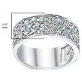 thumbnail image 6 of Metal Masters Sterling Silver Mens Wedding Band Engagement Ring Cubic Zirconia Cz 9mm 3 Row, 6 of 8