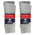 thumbnail image 3 of 6 Pairs of Premium Cotton Loose Top Diabetic Neuropathy Crew Socks (Gray, Sock Size 10-13, Fits men size 9.5 - 11), 3 of 5