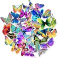 thumbnail image 1 of Set de pegatinas 50 piezas, Pegatinas estéticas de mariposas, pegatinas de vinilo impermeables para portátil maleta caja del teléfono celular casco motocicleta monopatín snowbo, 1 of 4