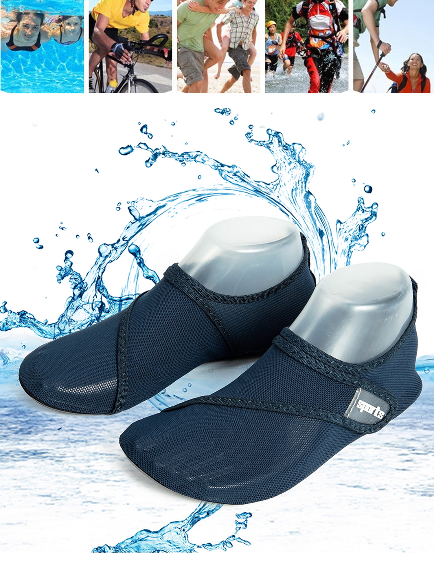 Men's Water Shoes Aqua Sport Exercise Pool Barefoot Beach Swim Slip On Surf 