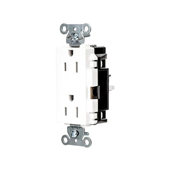 Hubbell Wiring Device-Kellems Receptacle,1/2 hp,125V AC,NEMA 5-15R DR15STW
