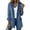Light Blue-05, variant on Perfectbot Women's Ribbed Knit Denim Trim Blazer Jacket, Long Sleeve Casual Jacket with Flap Pockets