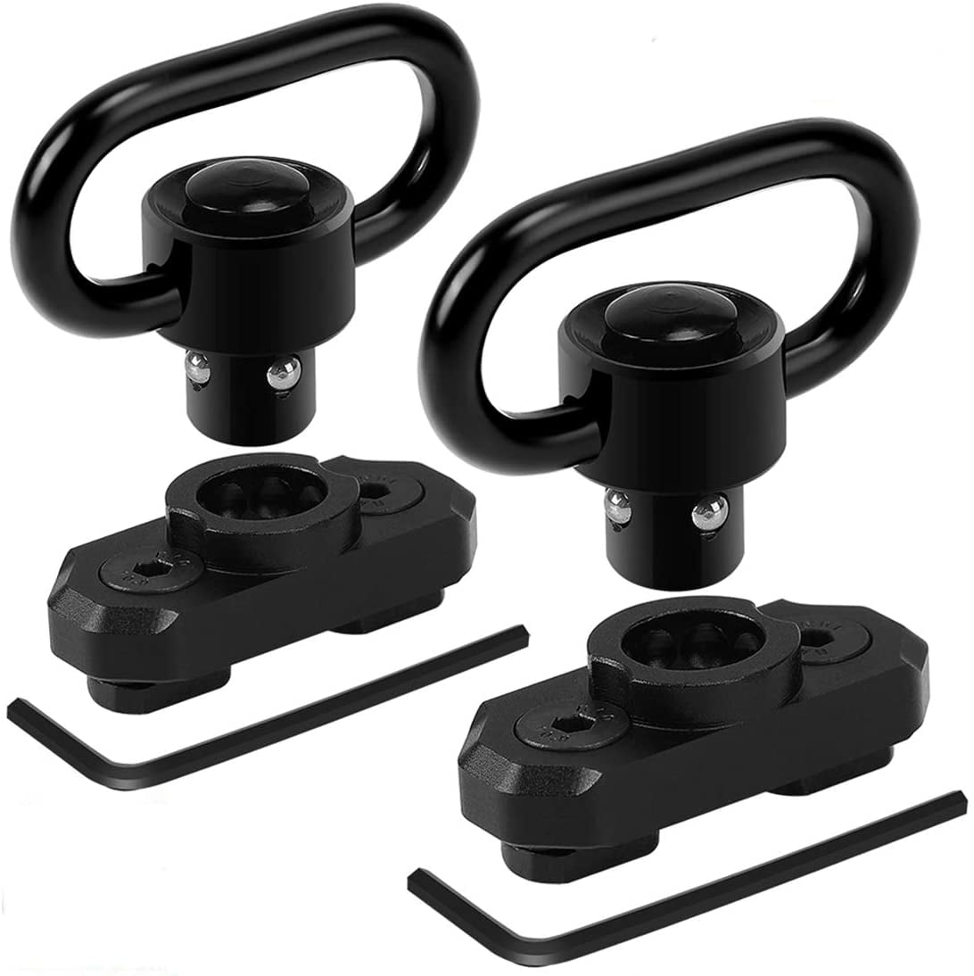 Pack of 2 QD Quick Detach Sling Swivel Mount 1.25" Heavy Duty with Small Case 