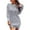 Gray, variant on Alkepwun Women Casual Crew Neck Knit Mini Fall Sweater Dresses Lantern Sleeve Cinched Waist Solid Color Pullover Jumper Sweaters