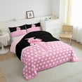 thumbnail image 3 of Castle Fairy Female Men Women Personalized Initial Alphabet J Full Size Comforter Sets 3-Piece,Minimalist Polka Dots Bedding Comforter Set,Cartoon Ribbon Bow-Tie Lightweight Bedding Sets, 3 of 8