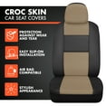 thumbnail image 2 of BDK 2-Tone PU Leather Car Seat Covers Split Bench Side Airbag Safe with Steering Wheel Cover, 2 of 7