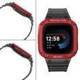 thumbnail image 2 of FIEWESEY Watch Bands Compatible for Fitbit Versa 4/Fitbit Versa 3/Fitbit Sense/Fitbit Sense 2,Sport Protective Replacement Rugged Wristband Case Band(Black+Red), 2 of 7