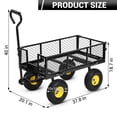 thumbnail image 3 of Sunvasagoo 900lbs Steel Garden Cart, Heavy Duty Utility Wagon with Removable Sides, 180° Rotating Anti-Slip Handle,10in All Terrain Wheels, 3 of 14