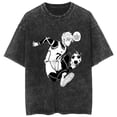 thumbnail image 2 of YOUSHENGER BLUE Summer Cotton T-Shirt Fashion Anime LOCK Washed Vintage Short Sleeve TShirt For Men Women, 2 of 7