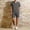 Gray, variant on Men's Cotton Linen Short Sleeve Henley Shirt with Drawstring Elastic Waist Shorts Casual Lounge Pajama Set 2 Piece Black