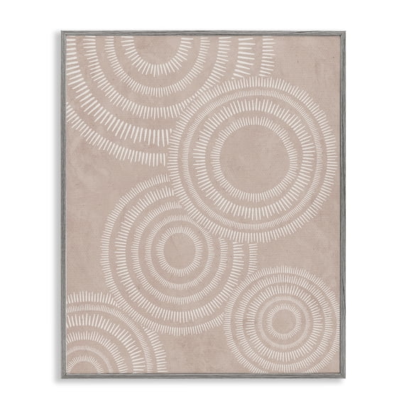 Stupell Industries Bohemian Boho Circles Beige Pattern Gray Framed Giclee Art, 11 x 14, by JJ Design House LLC
