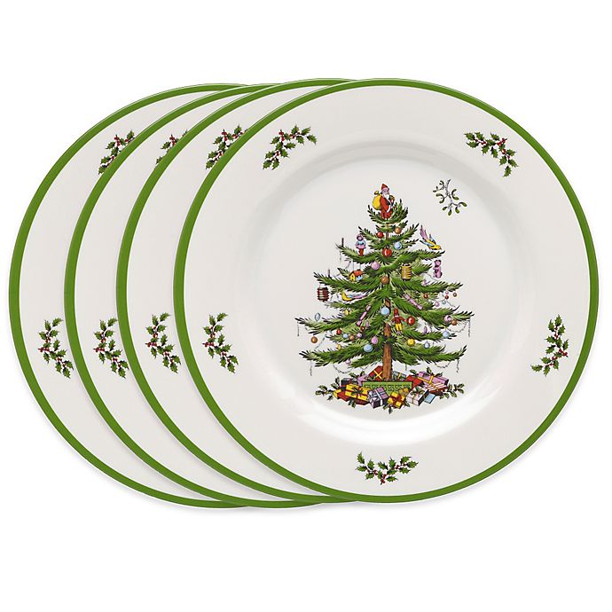 Spode Christmas Tree Melamine Dinner Plates (Set of 4) - Walmart.com - Walmart.com
