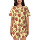 thumbnail image 1 of Fotbe Fruit Conjunto de Pijama Estampado para Mujer, 2 Piezas, Ropa de Dormir con Camiseta de Manga Corta y Shorts Suaves-Large, 1 of 6