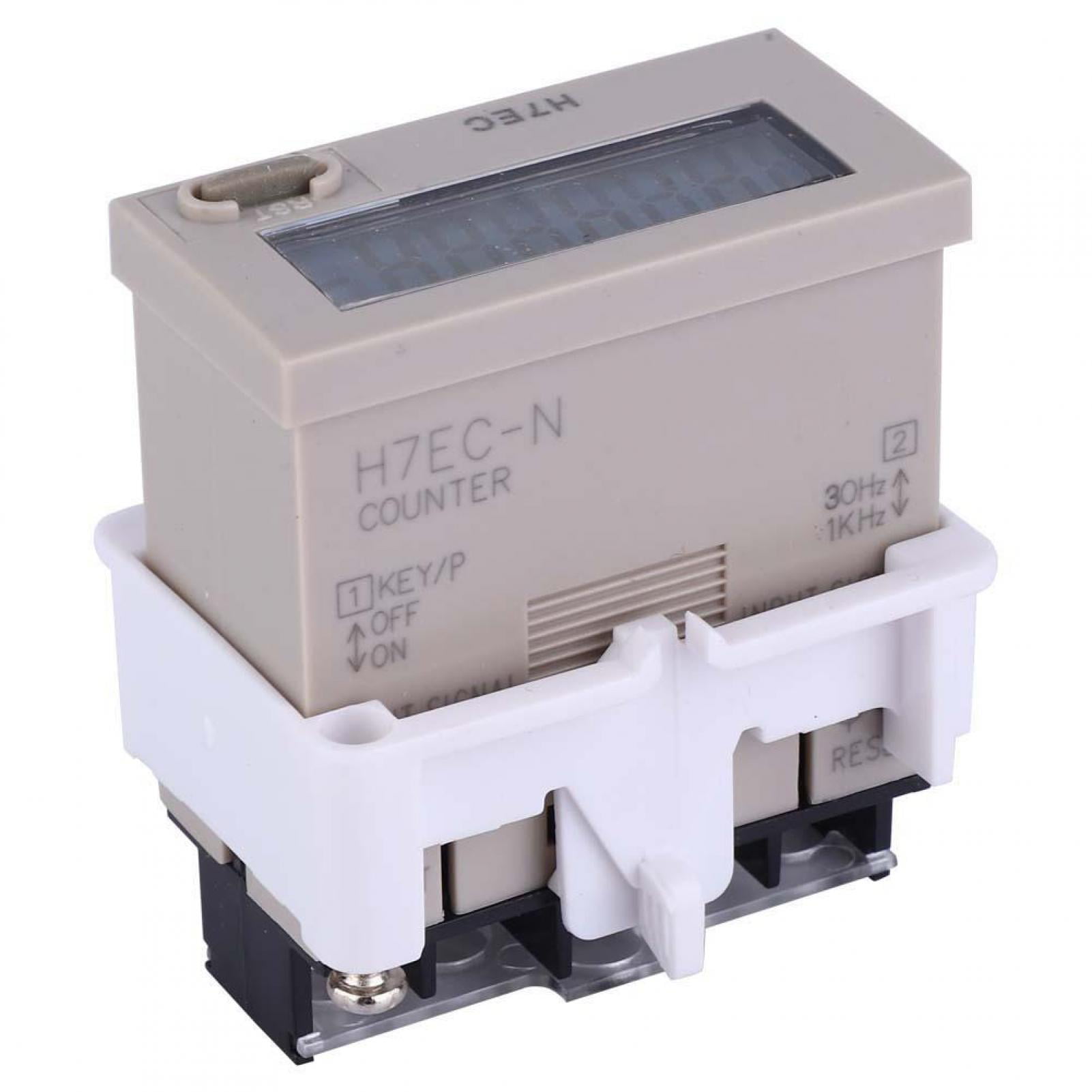 H7EC-N Without Input Voltage LED Digital Counter Meter Digital Electrical Counter 8 Digit LCD Display 0-99999999 Counting Range Digital Totalizer with Holder 
