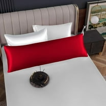 2 Piece Body Pillowcase Solid Red Body Pillowcase Size 20X65, 100% Egyptian Cotton, 800 Thread Count, Decorative Pillowcases Set
