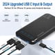 thumbnail image 5 of Power Bank Portátil de 10000mAh Cargador Delgado con 2 Salidas USB 2.4A y USB C Entrada/Salida Compatible con Huawei iPhone 16 15 14 13 12 iPad Samsung Galaxy S20 Tablet Android (Negro + Blanco), 5 of 7