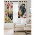 thumbnail image 2 of Vintage Rooster Blackout Curtains for Bedroom/Living Room, Thermal Insulated Kitchen Curtains, Spring Floral Watercolor Pastoral Animals Grommet Darkening Window Treatment Drapes 52"x72"x2, 2 of 8