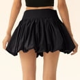 thumbnail image 4 of WTOBBY Women's Bubble Skirt with Ruffle Hem Pleated Detail, High Waist Puffy Streetwear A-Line Flared Skirt for Fashion Comfort and Urban Casual Outfits,Black M, 4 of 5