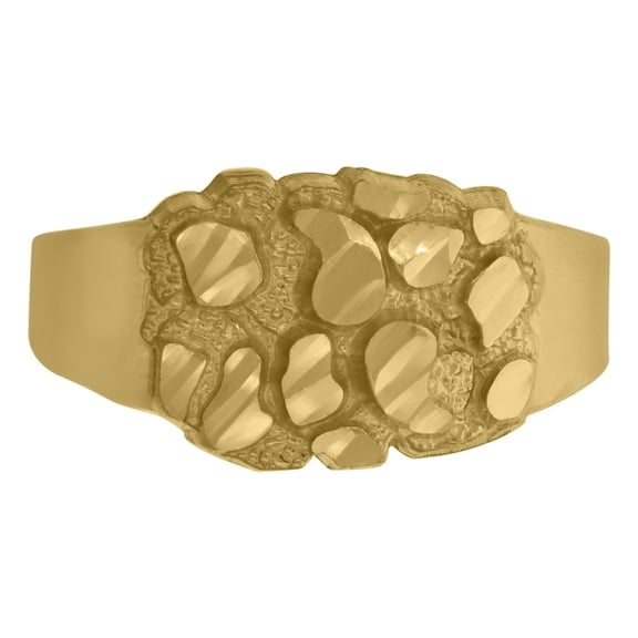 10kt 10k Yellow Gold Mens Nugget Fashion Rings