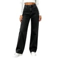 thumbnail image 4 of JUSLIO Jeans for Women Plus Size High Waisted Wide Leg Denim Jeans, Loose Casual Long Trousers Dark Gray XXXL, 4 of 5