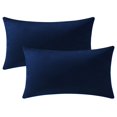 thumbnail image 1 of Funda de almohada DEZENE de terciopelo azul marino de 30 x 50 cm para sofá, paquete de 2, 1 of 6